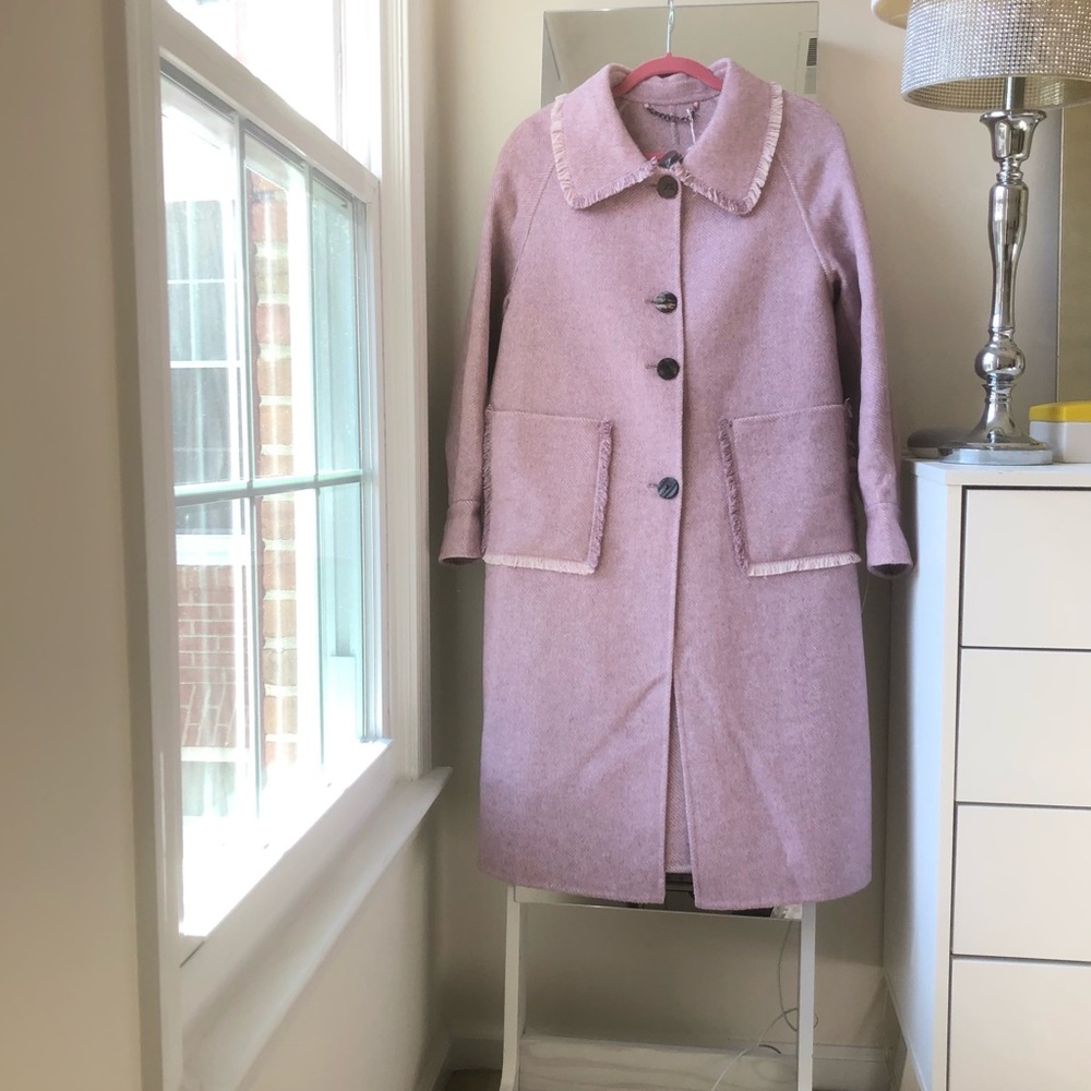 😍 Belle & Bloom Women's Wool Blend Coat in lilac pink